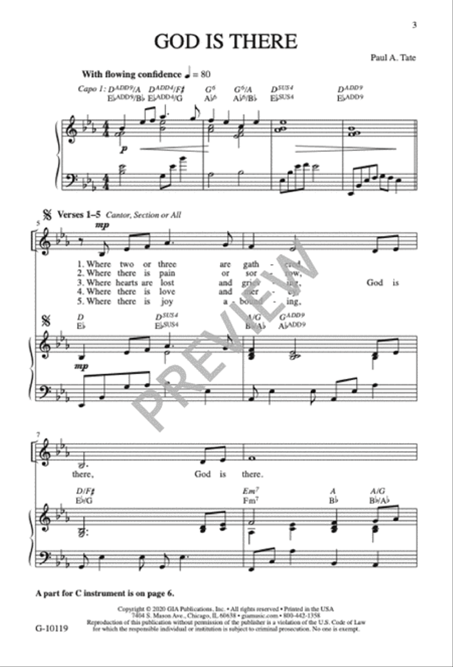 God Is There 4-Part scores gallery preview page 4