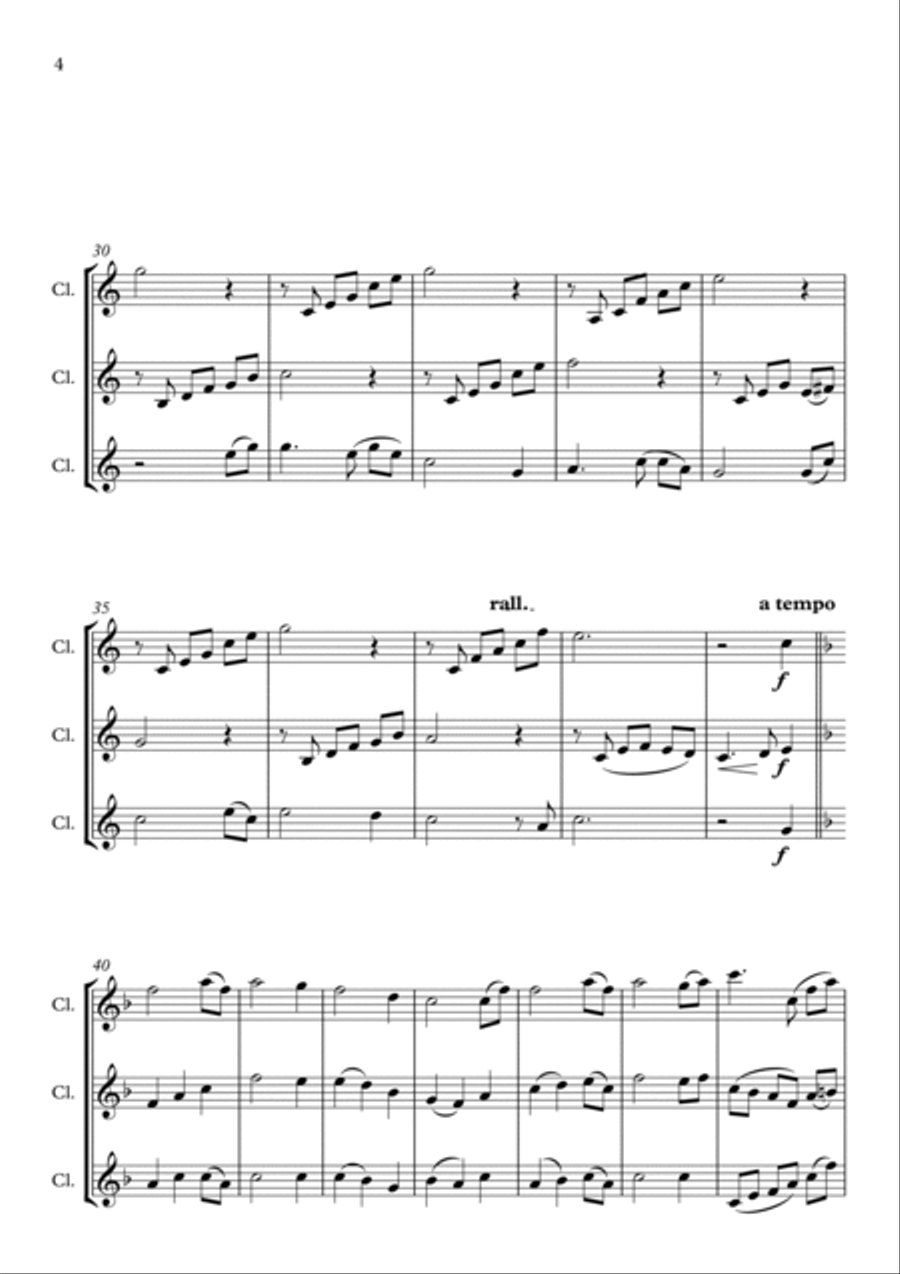 Amazing Grace, for Clarinet Trio Clarinet Trio scores gallery preview page 4