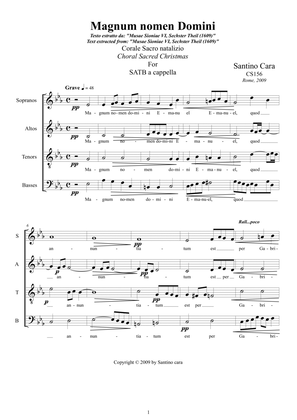 Magnum nomen Domini - Christmas Chorale for SATB a cappella