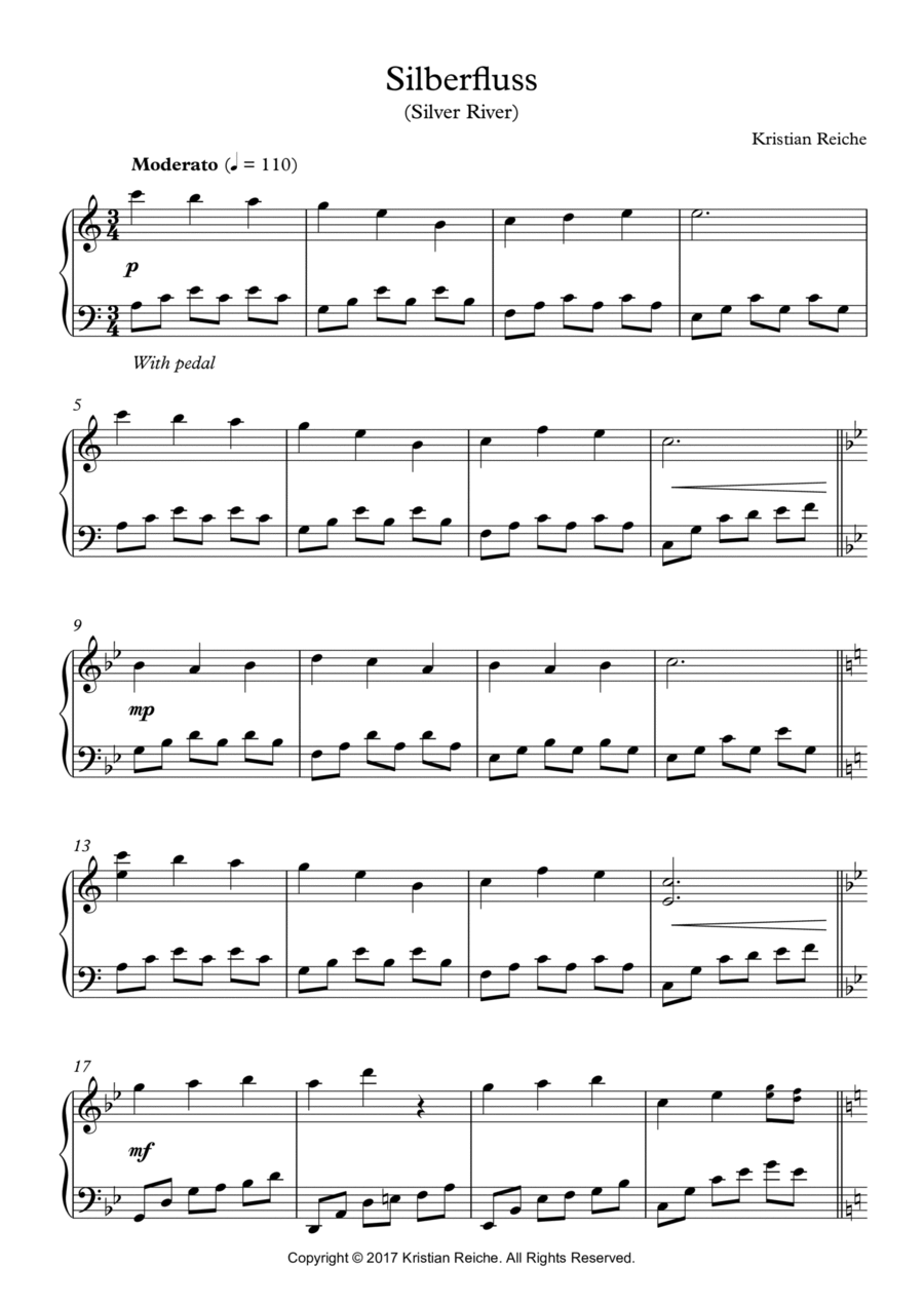 Silberfluss (Silver River) Piano Solo scores gallery preview page 1
