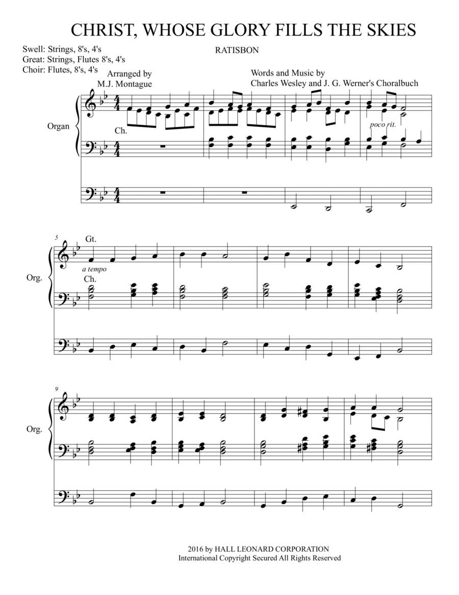 CHRIST, WHOSE GLORY FILLS THE SKIES