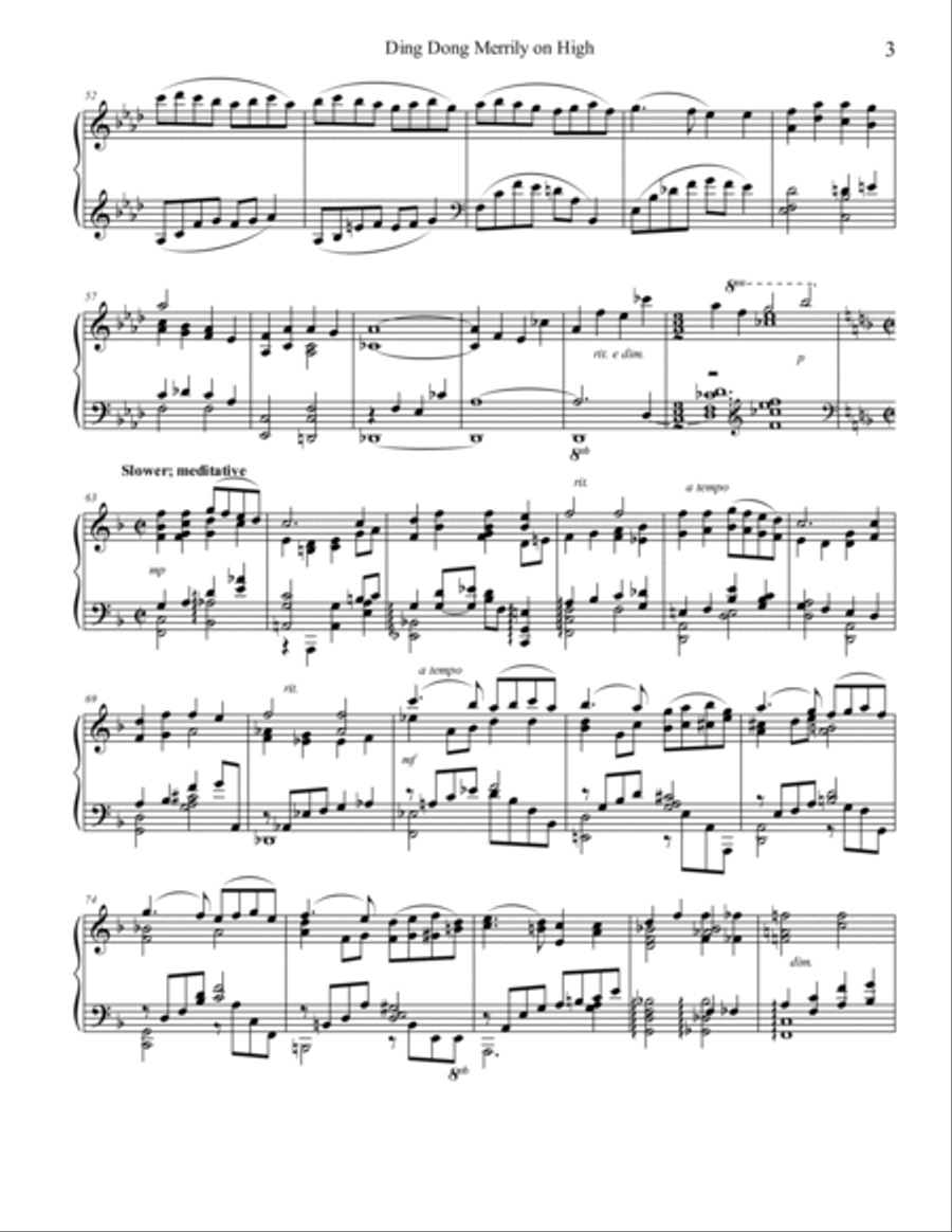 Ding Dong Merrily on High Piano Solo scores gallery preview page 3