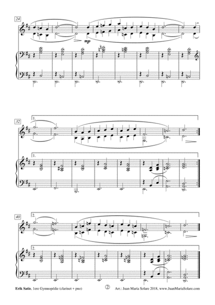 Gymnopedie no. 1 [clarinet + piano]