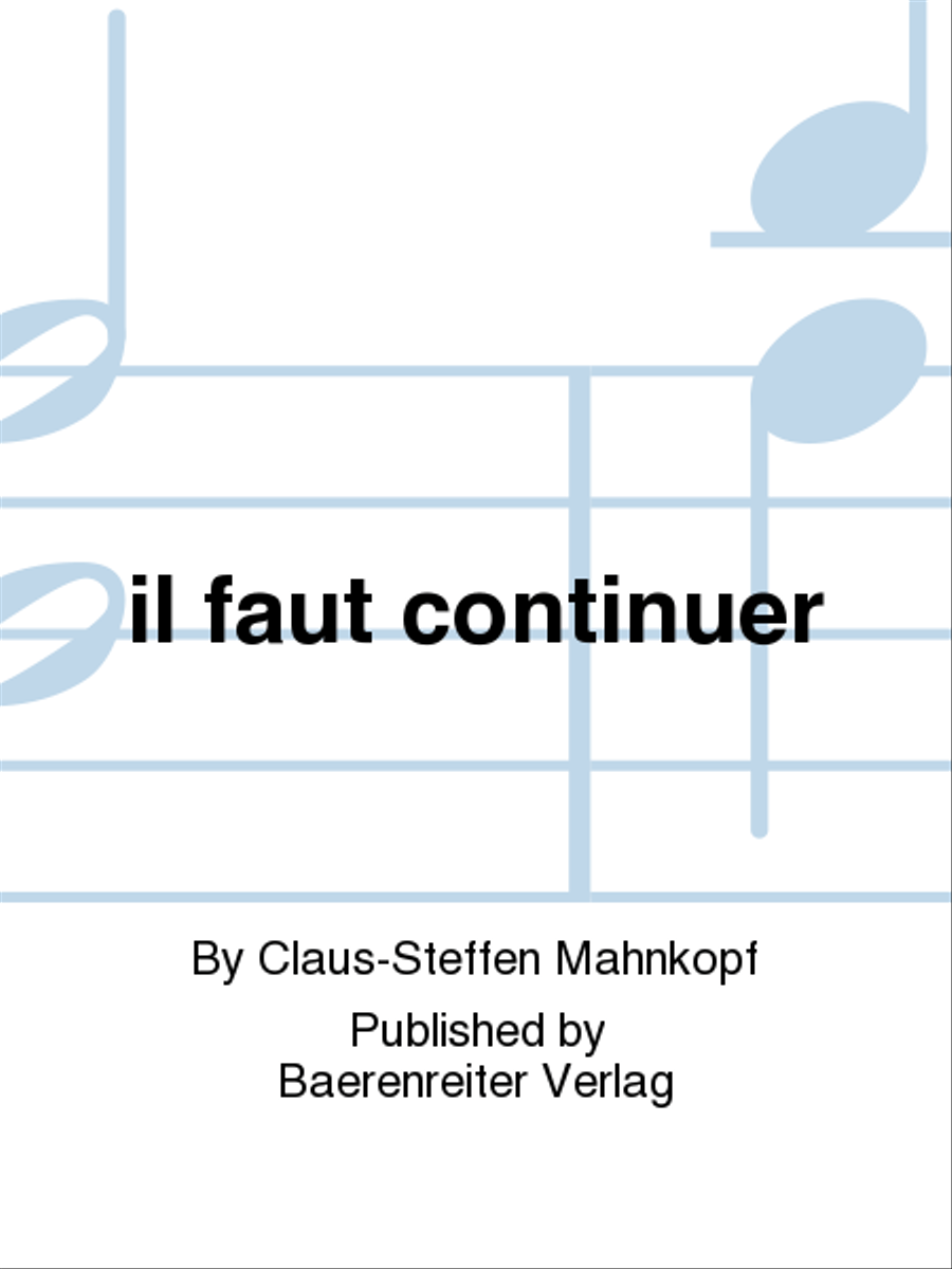 il faut continuer (1989/1990) Orchestra scores gallery preview page 1