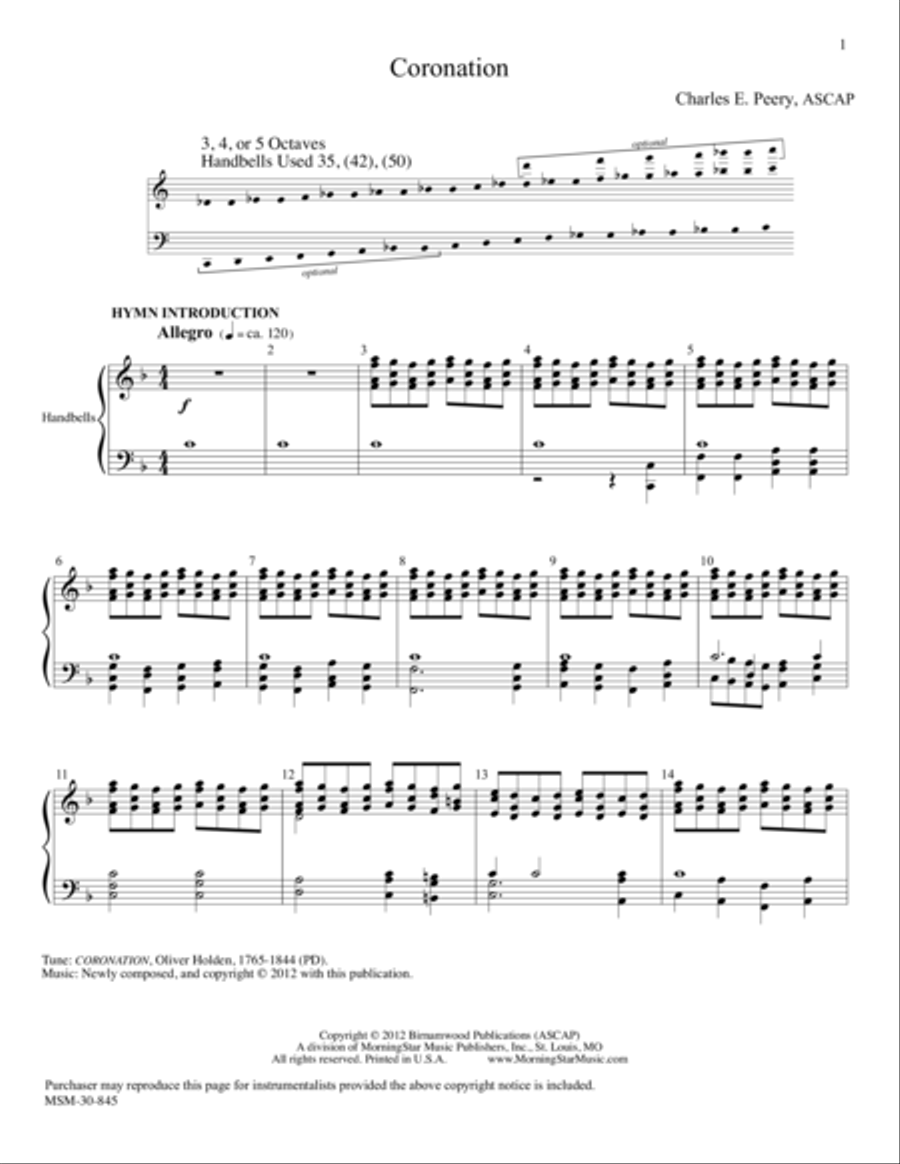 Coronation Coronation Choir scores gallery preview page 1