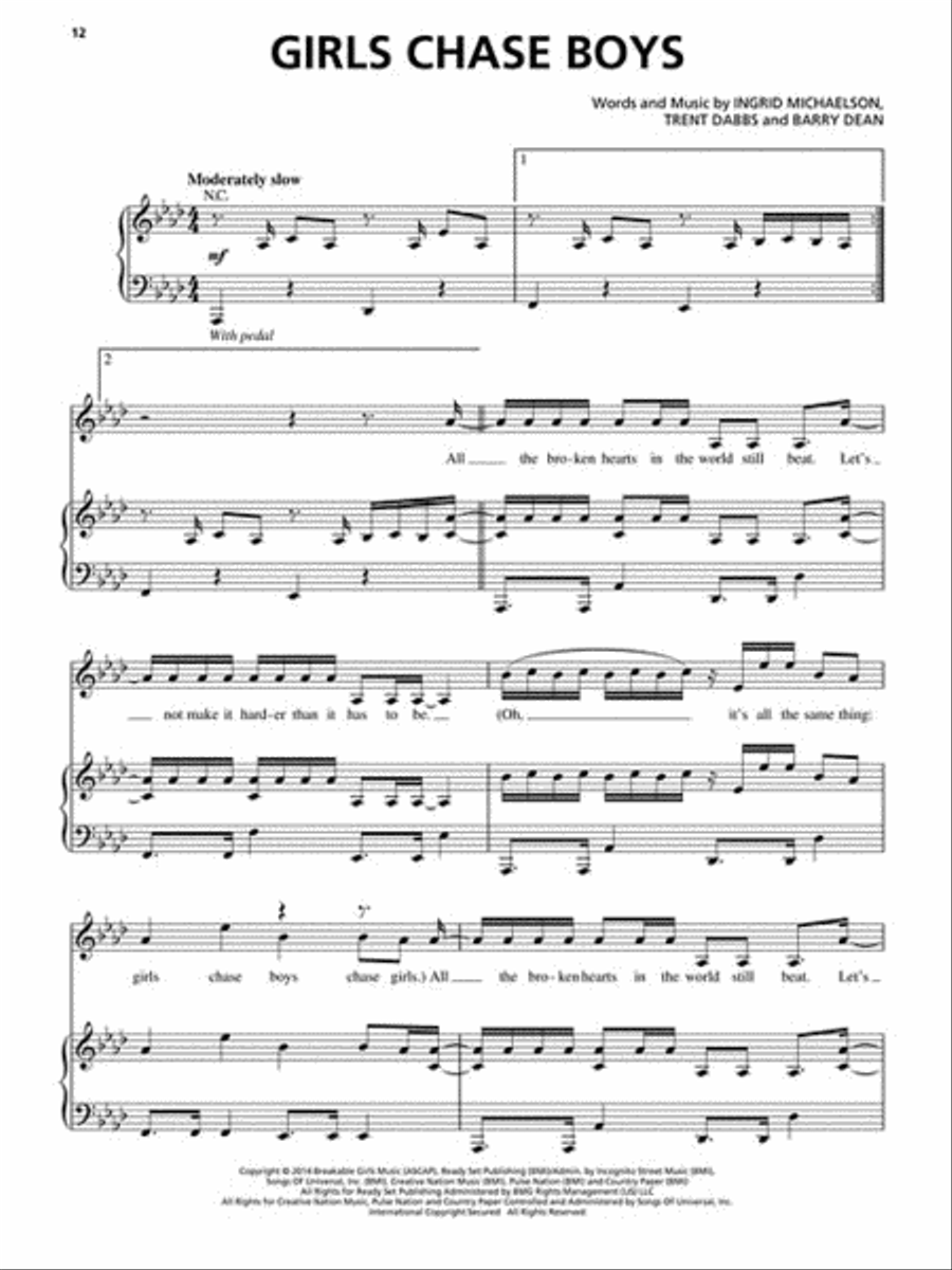 Ingrid Michaelson - Lights Out Piano, Vocal, Guitar scores gallery preview page 4