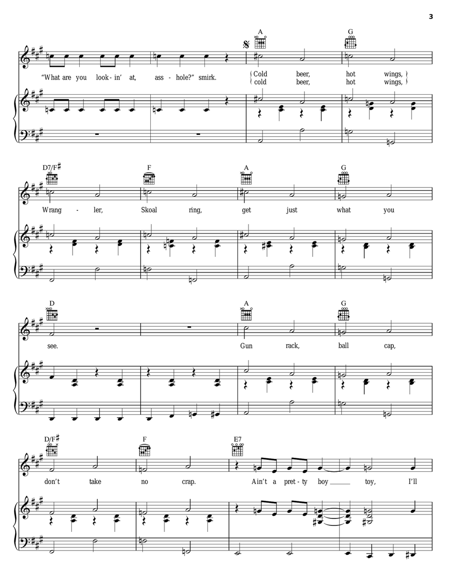 Rough & Ready Piano, Vocal, Guitar scores gallery preview page 3