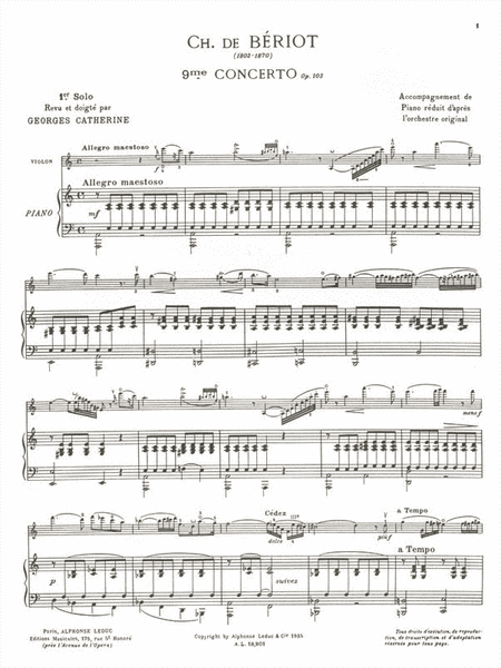 Premiers Solos Concertos Classiques No. 9, Op. 103
