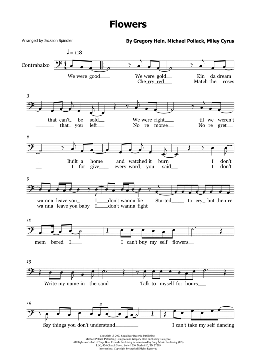 Flowers Double Bass scores gallery preview page 1