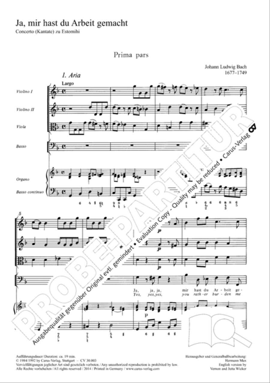 Yes, you rather burden me here (Ja, mir hast du Arbeit gemacht) 4-Part scores gallery preview page 12