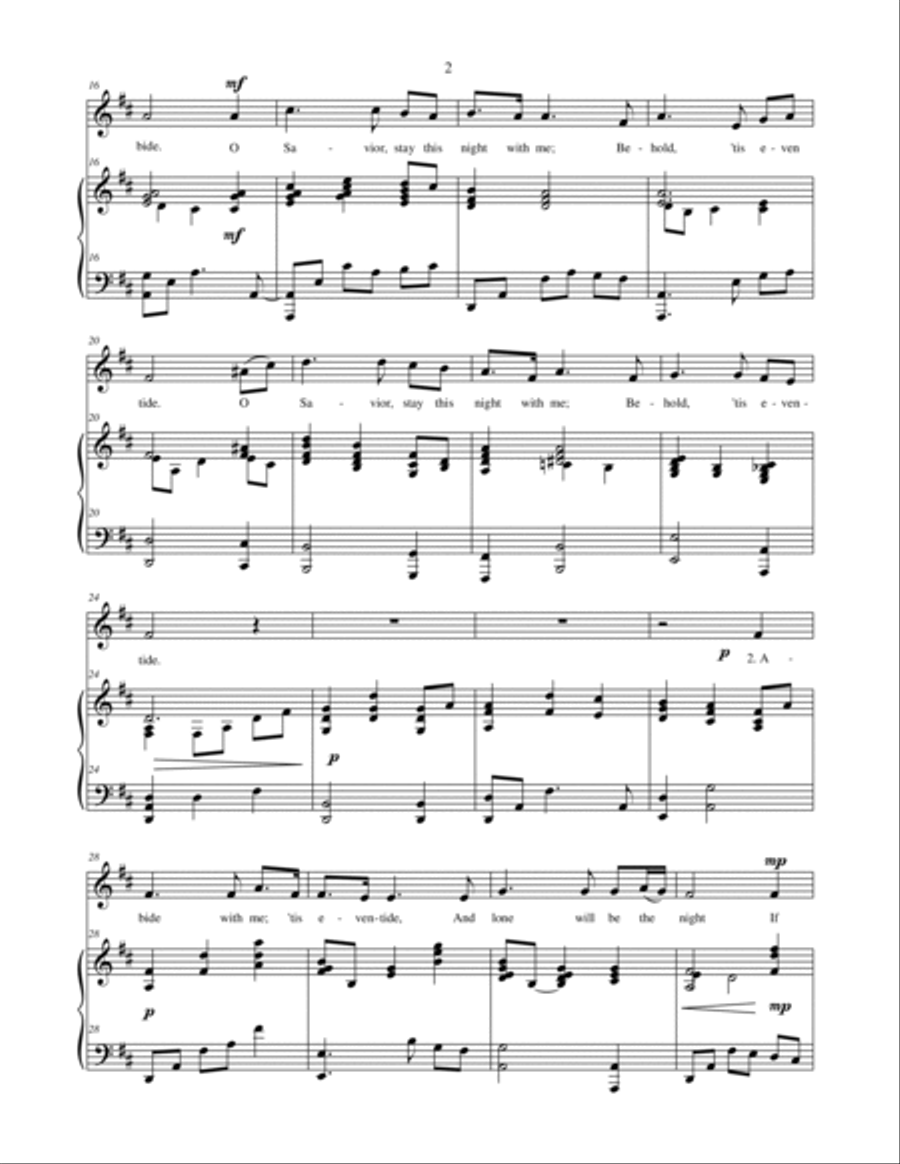 Abide With Me; 'Tis Eventide - vocal solo Vocal Duet scores gallery preview page 3