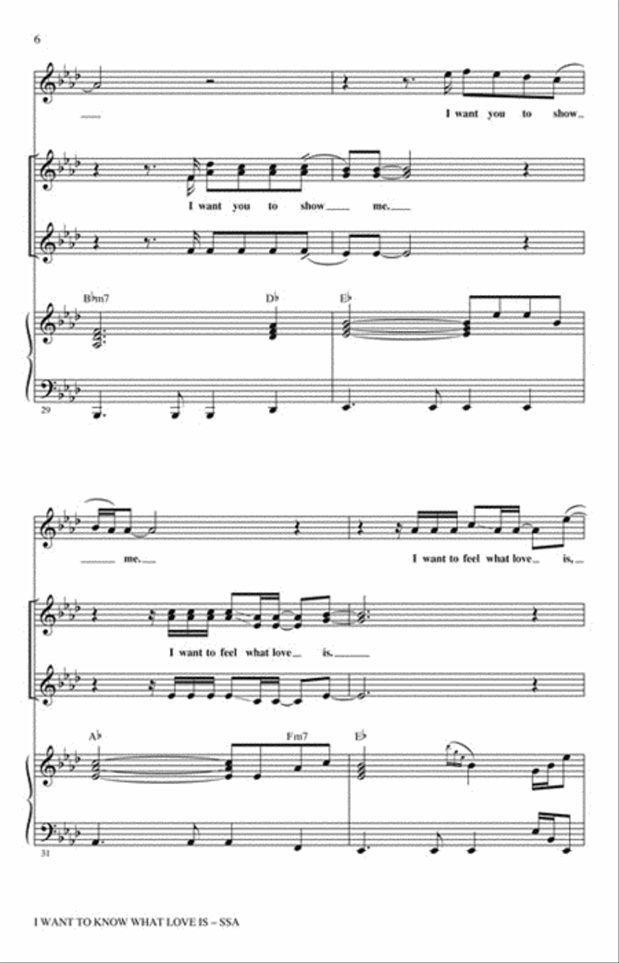 I Want to Know What Love Is SSA scores gallery preview page 3