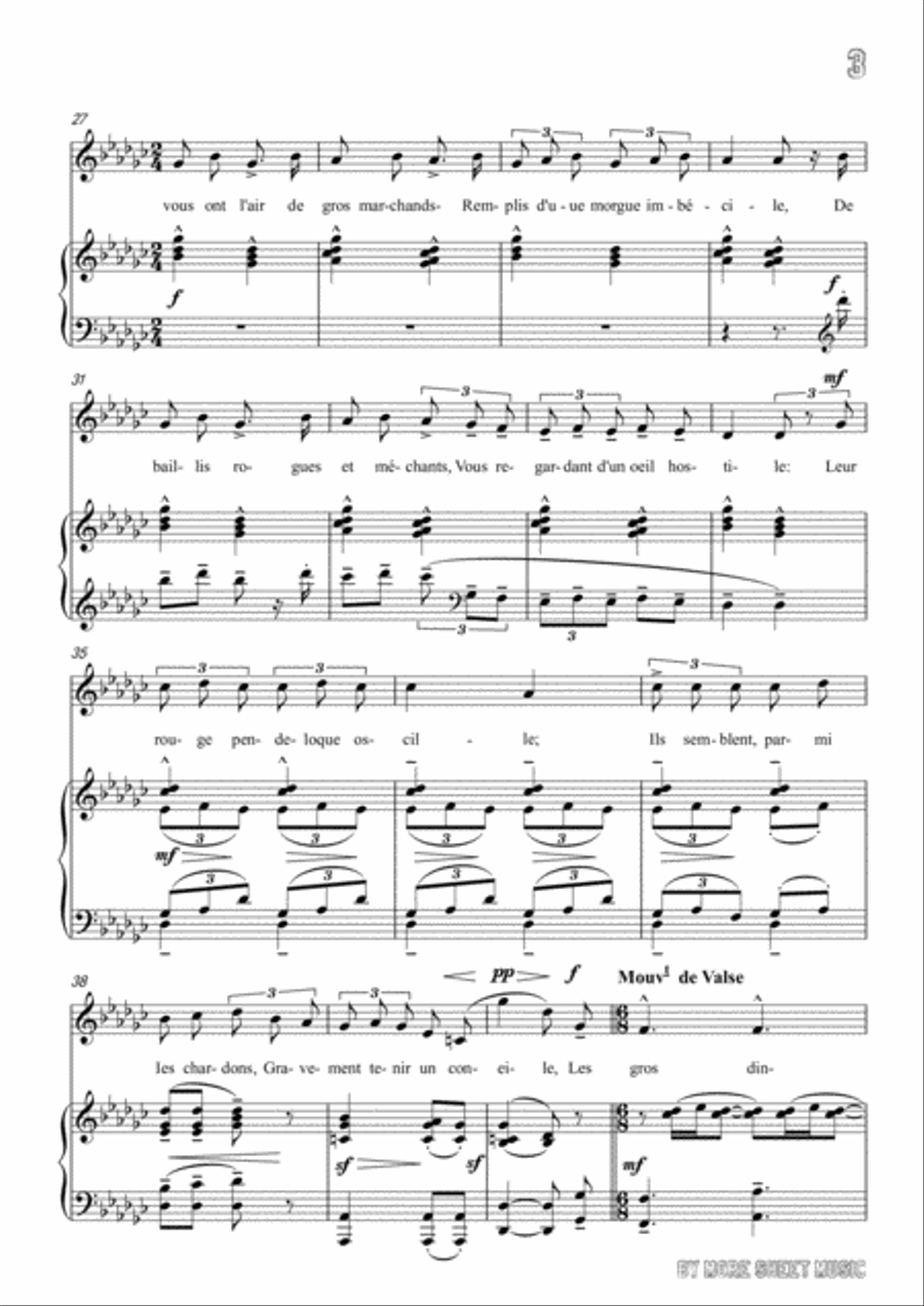 Chabrier-Ballade des gros dindons in G flat Major,for Voice and Piano Voice Solo scores gallery preview page 5