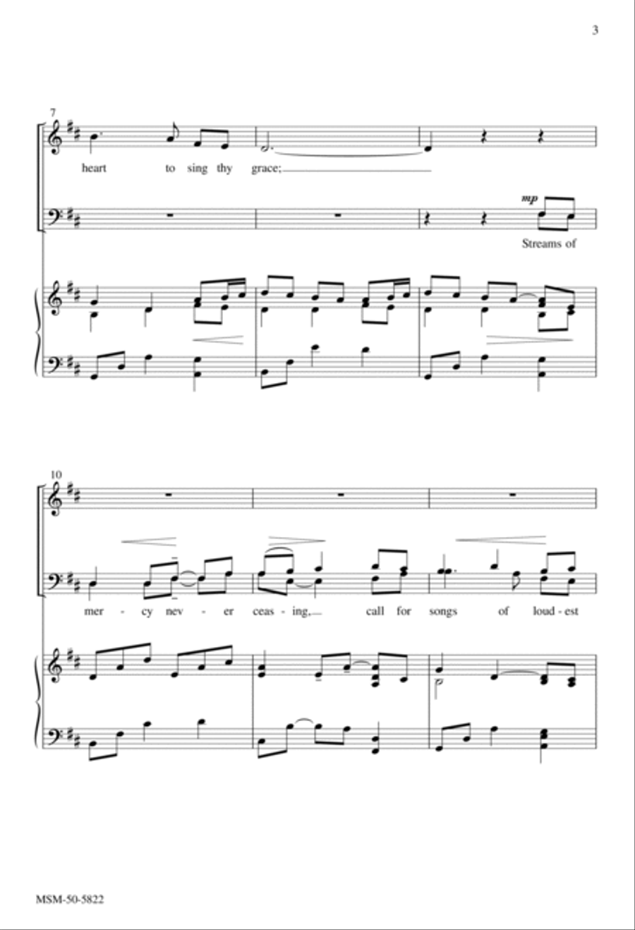 Come, Thou Fount of Every Blessing 4-Part scores gallery preview page 2