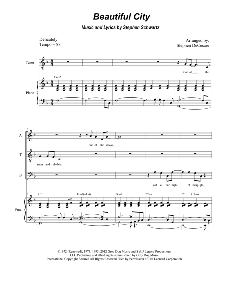 Beautiful City 4-Part scores gallery preview page 1