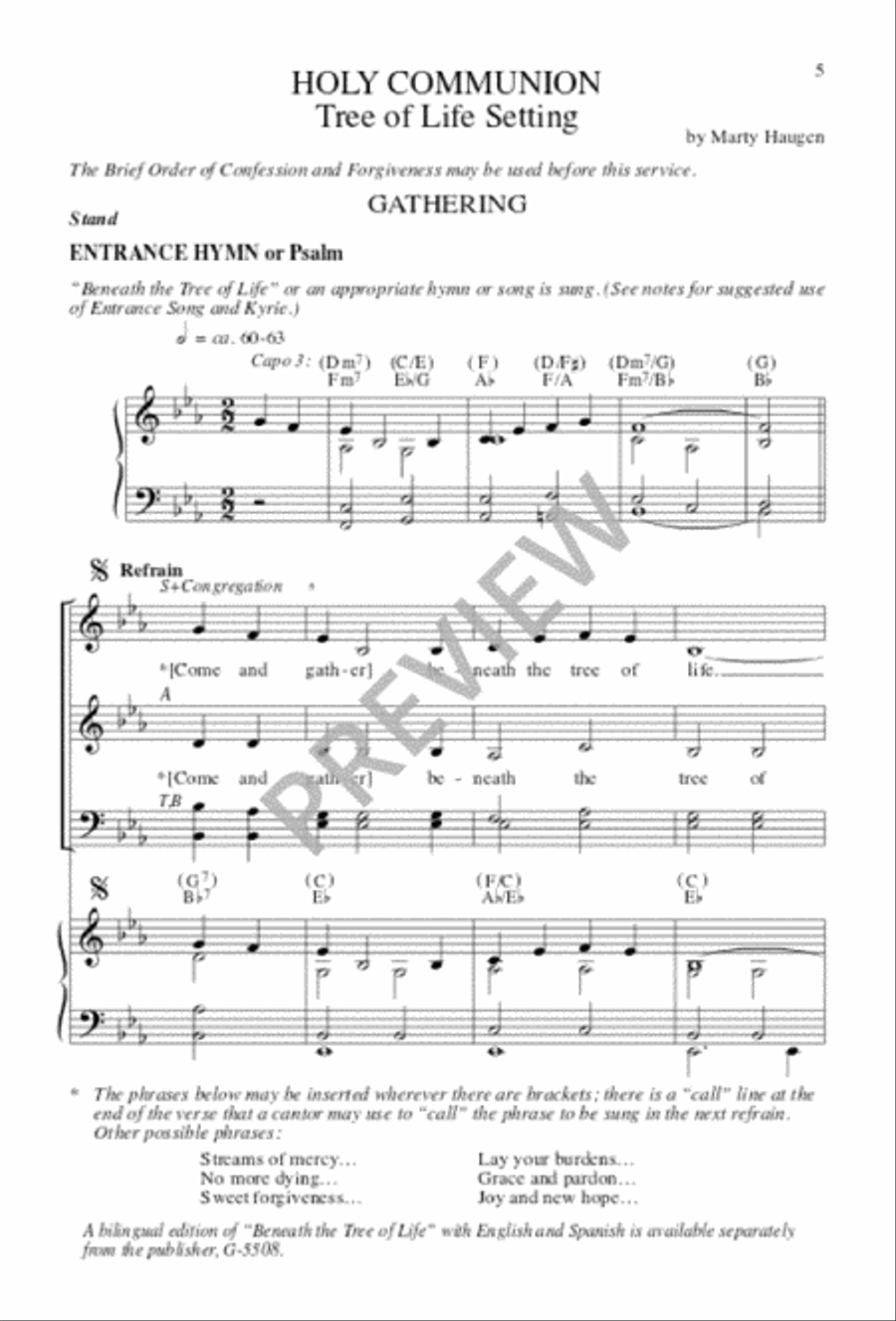 Tree of Life Setting, Holy Communion - Choral edition image number null