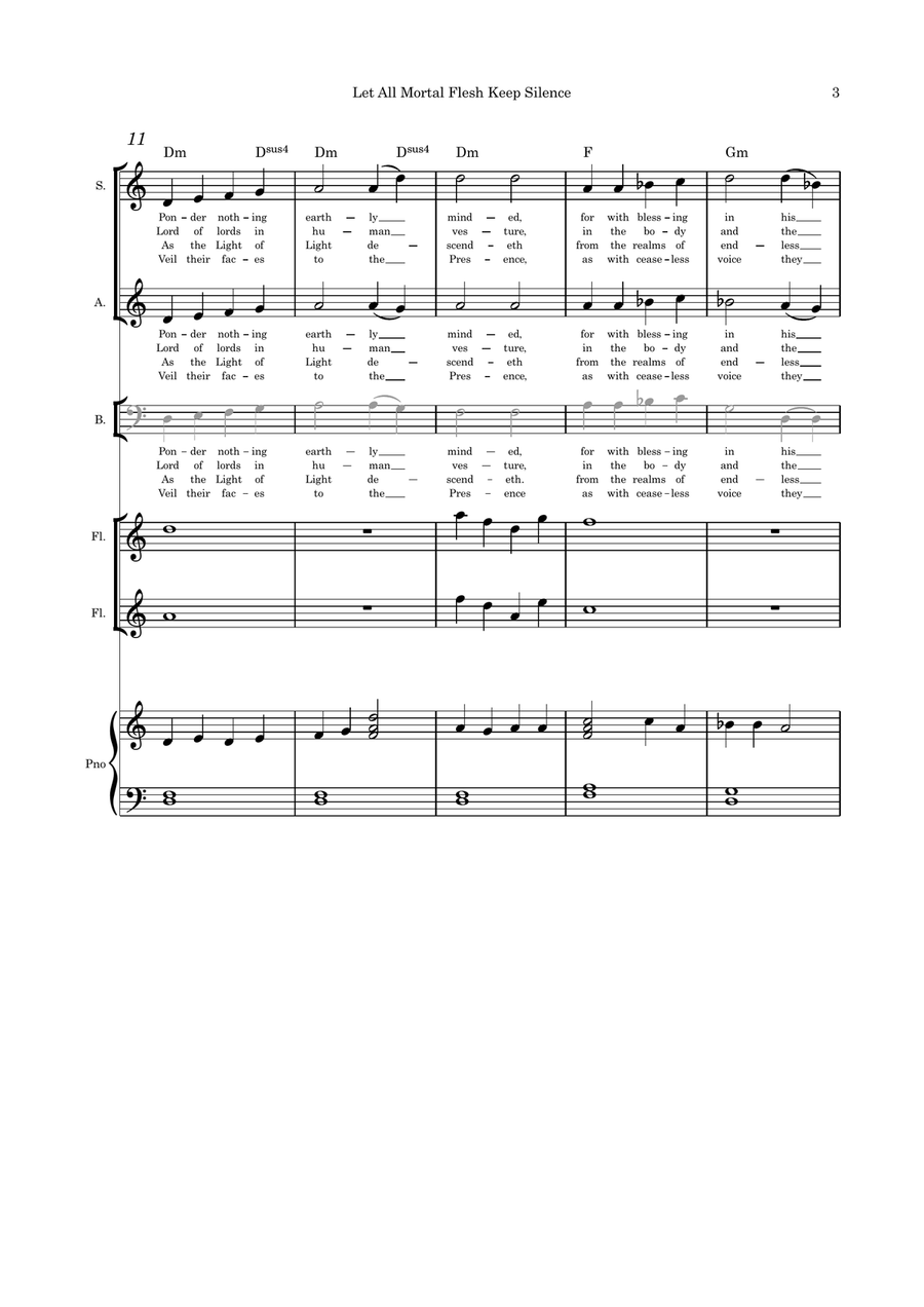 Let All Mortal Flesh Keep Silence Vocal duet flute duet and Piano Flute Duet scores gallery preview page 3