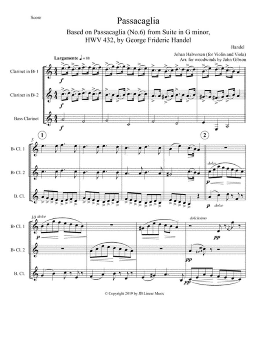Passacaglia set for Clarinet Trio image number null