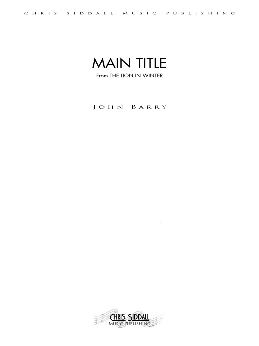 The Lion In Winter - Score Only Full Orchestra scores gallery preview page 1