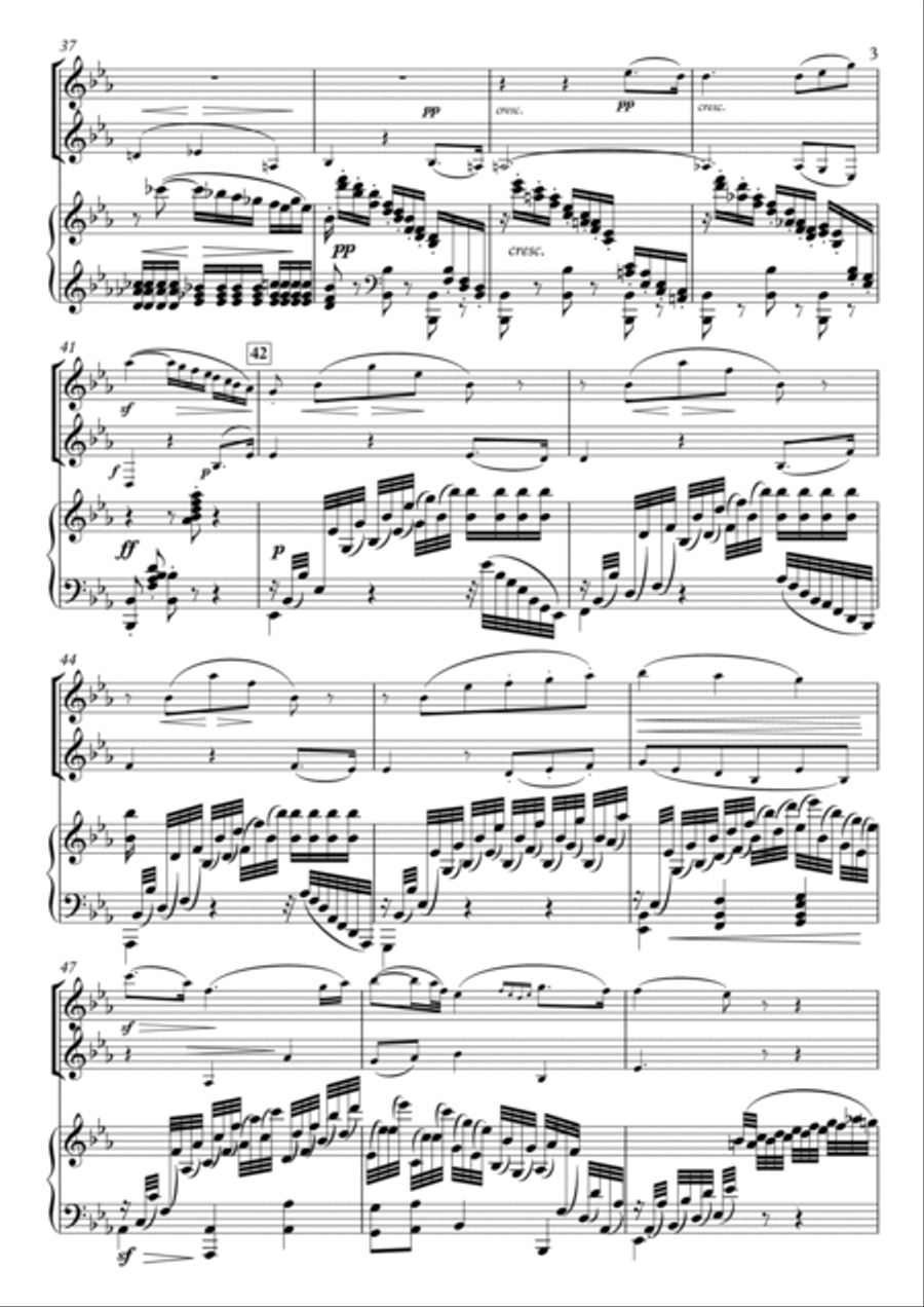Adagio from Trio Op.11 for Violin, Clarinet & Piano Small Ensemble scores gallery preview page 3