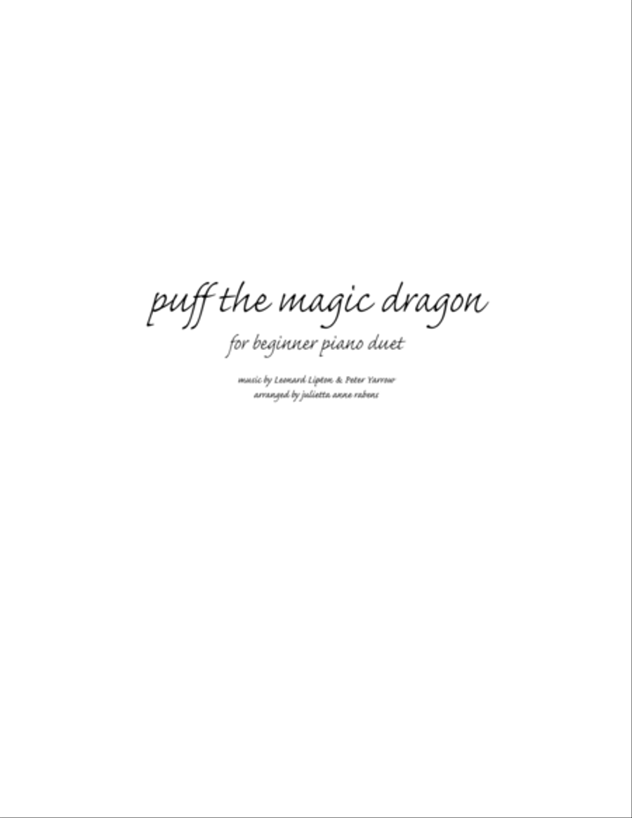 Puff The Magic Dragon Easy Piano scores gallery preview page 1