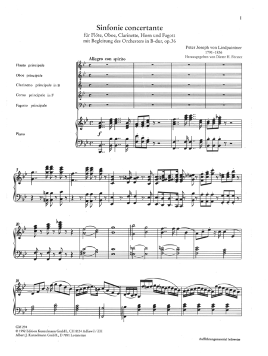 Sinfonia concertante for flute, oboe, clarinet, horn, bassoon and orchestra Clarinet scores gallery preview page 2