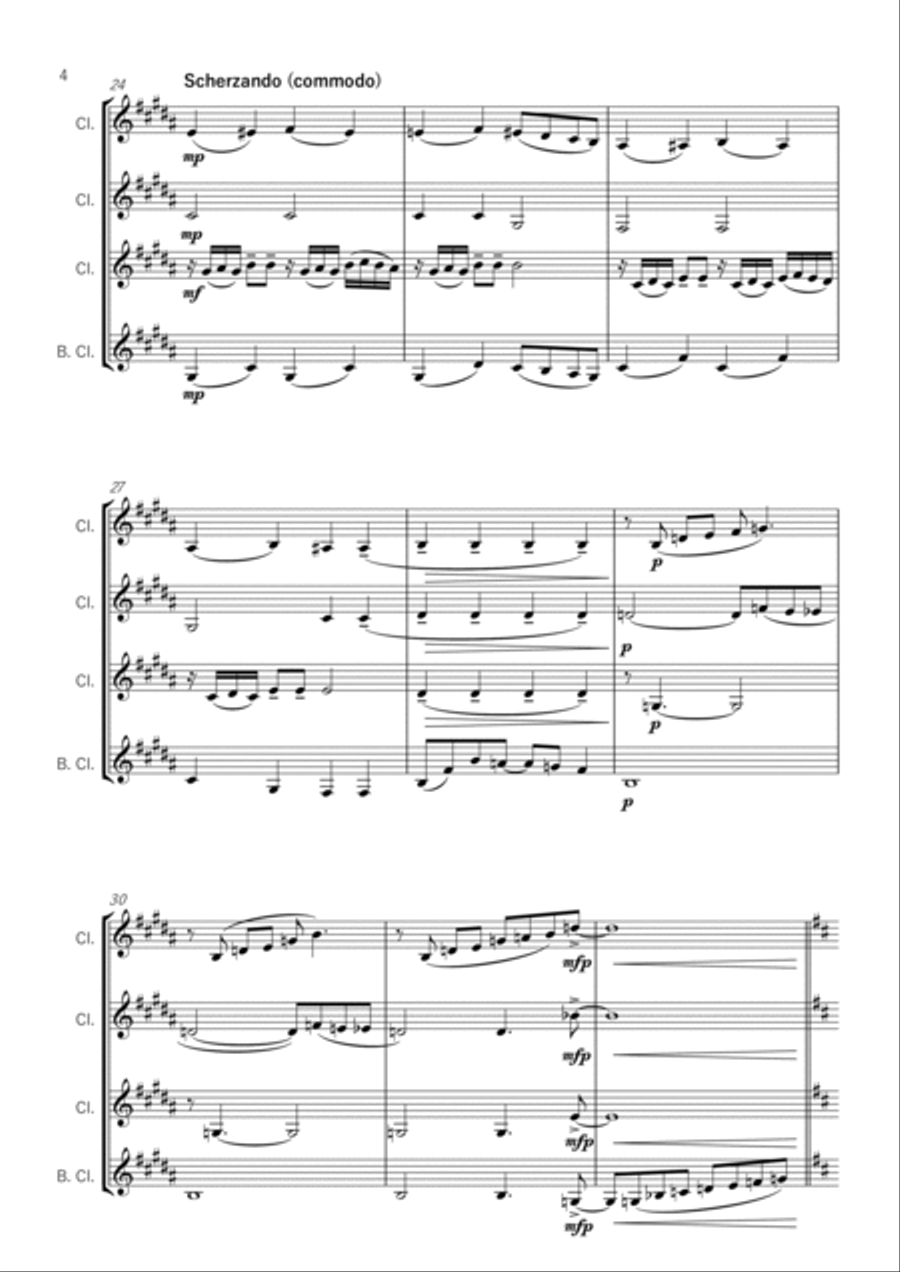 Rhapsody in Blue - Gershwin, for Clarinet Quartet Clarinet Quartet scores gallery preview page 4