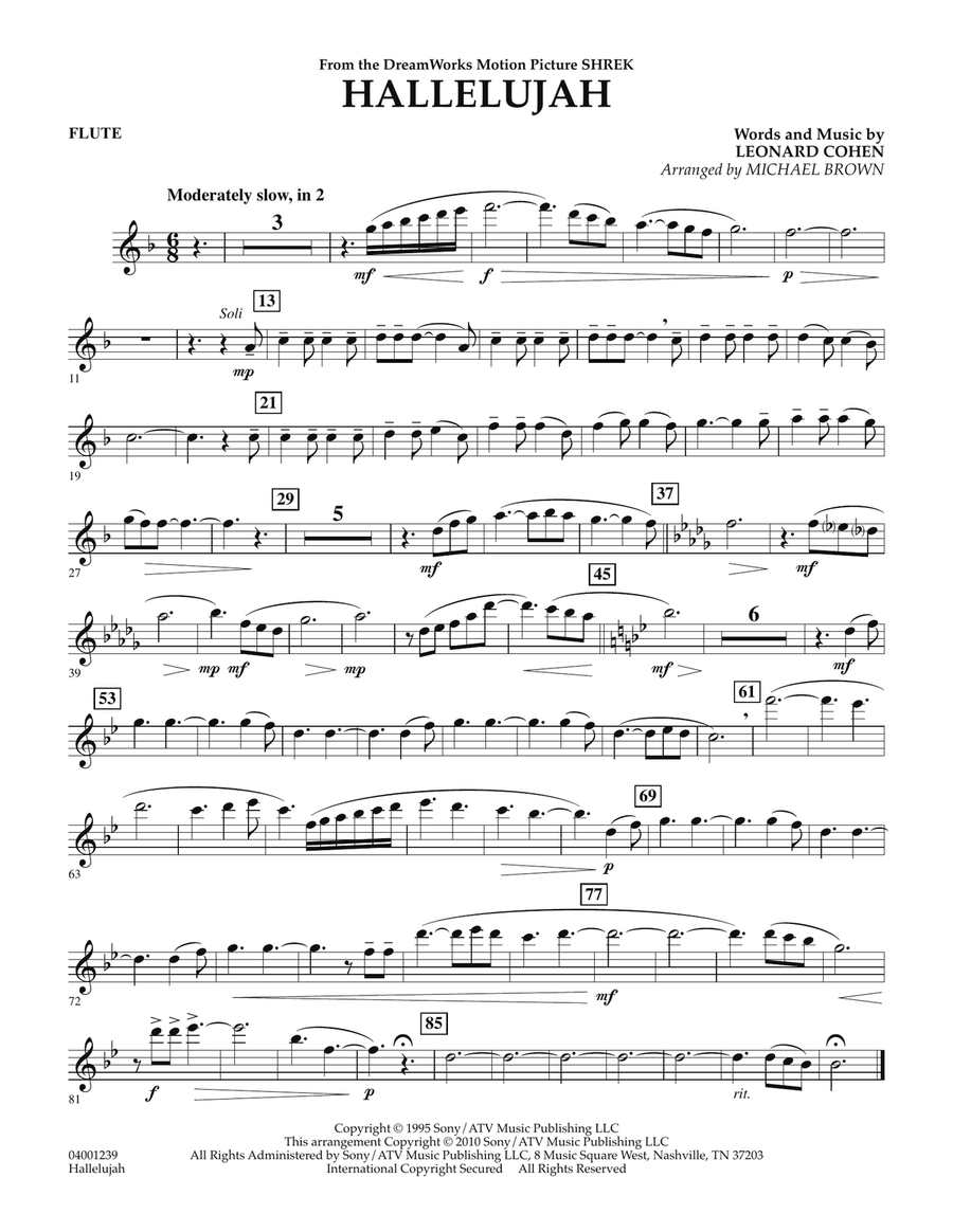 Hallelujah - Flute Concert Band scores gallery preview page 1
