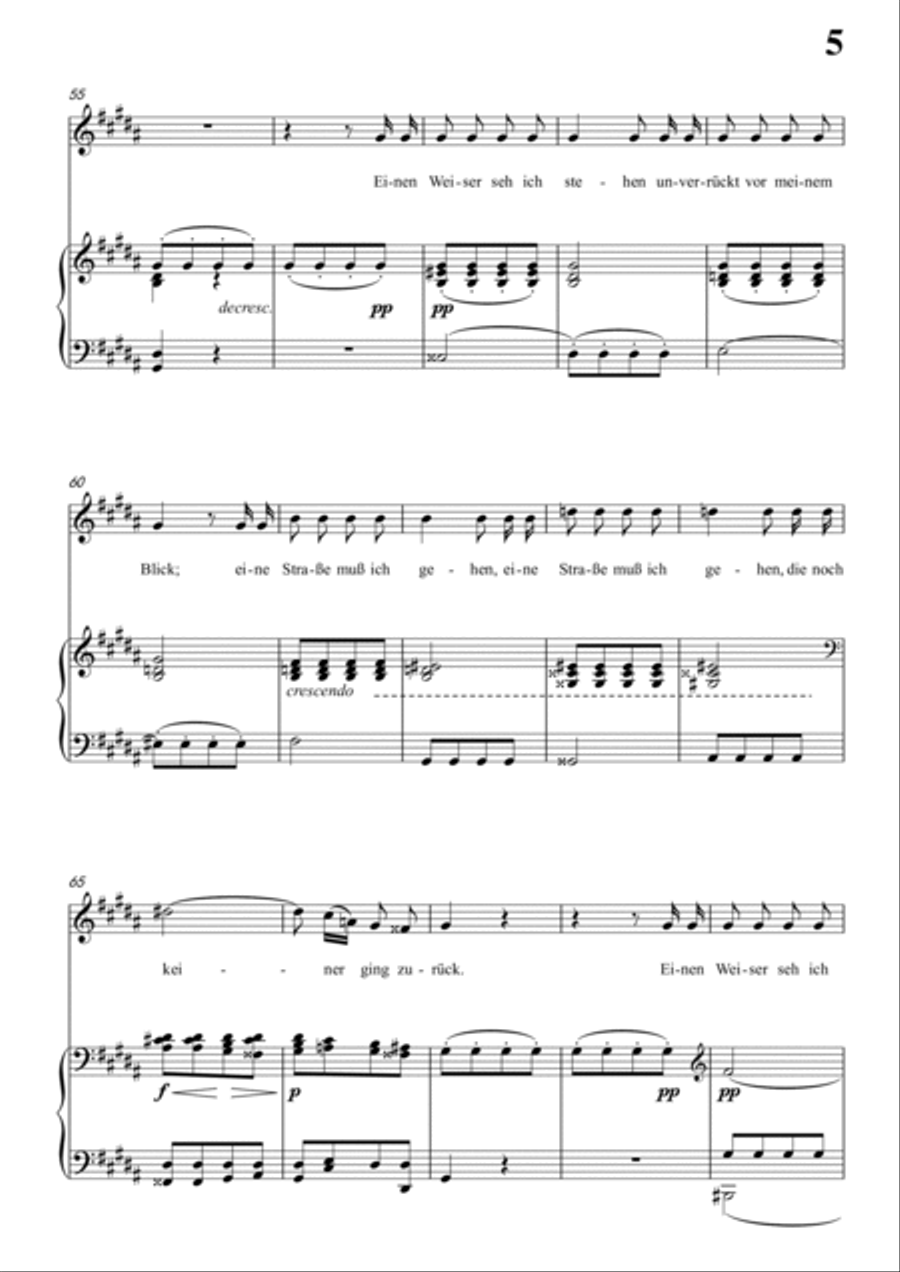 Schubert-Der Wegweiser,from 'Winterreise',Op.89(D.911) No.20 in #G minor,for Vocal and Pno Voice scores gallery preview page 6