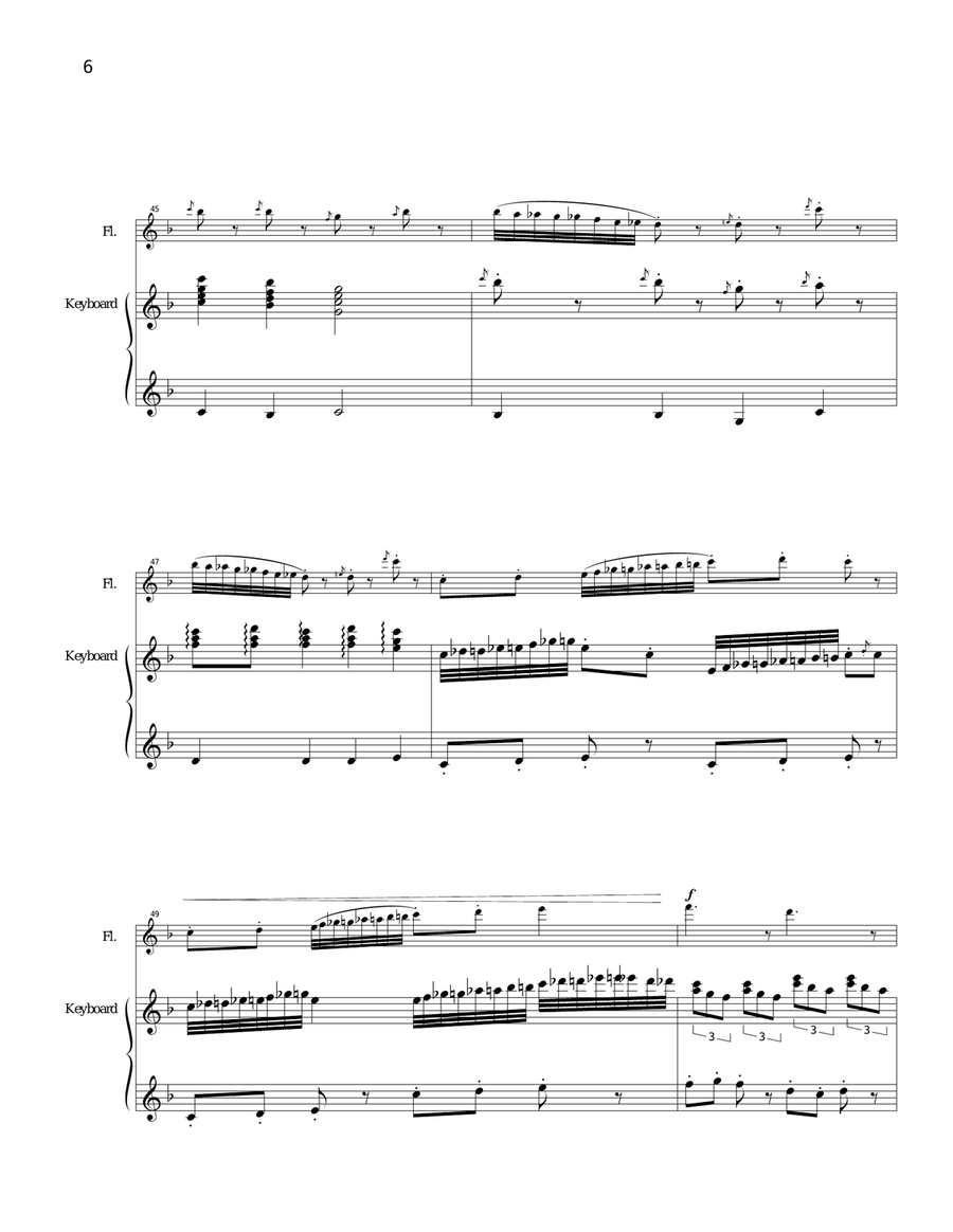Butterfly Fantasy for flute and piano Woodwind Duet scores gallery preview page 6