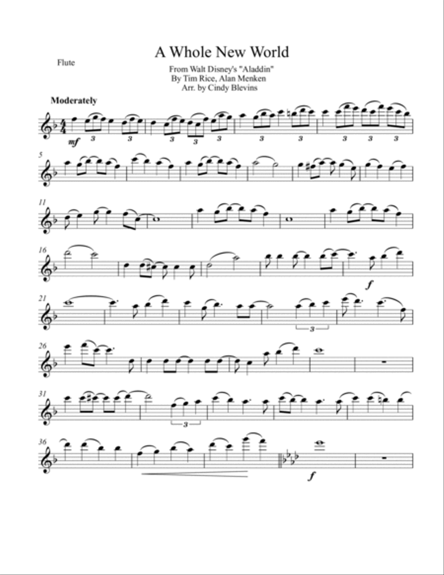A Whole New World Woodwind Trio scores gallery preview page 6