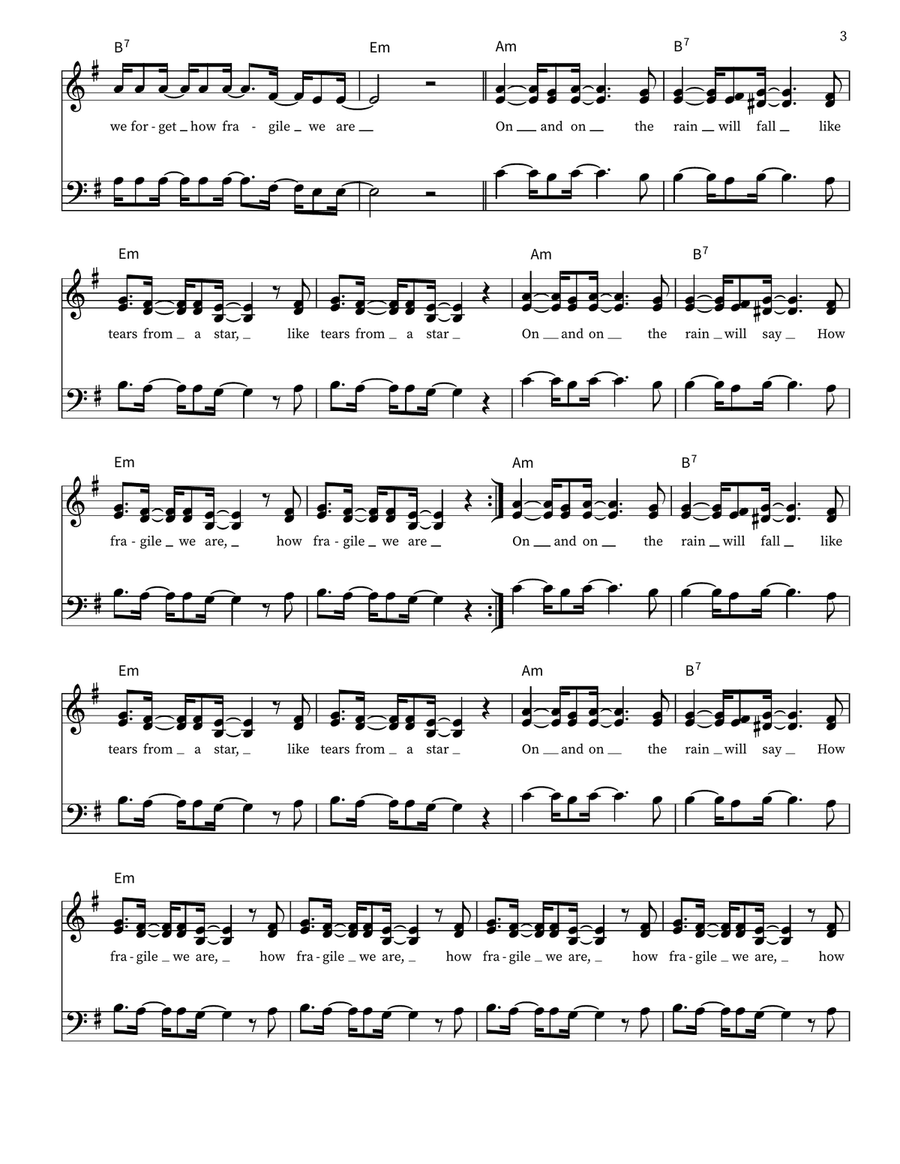 Fragile 3-Part - Digital Sheet Music page 3