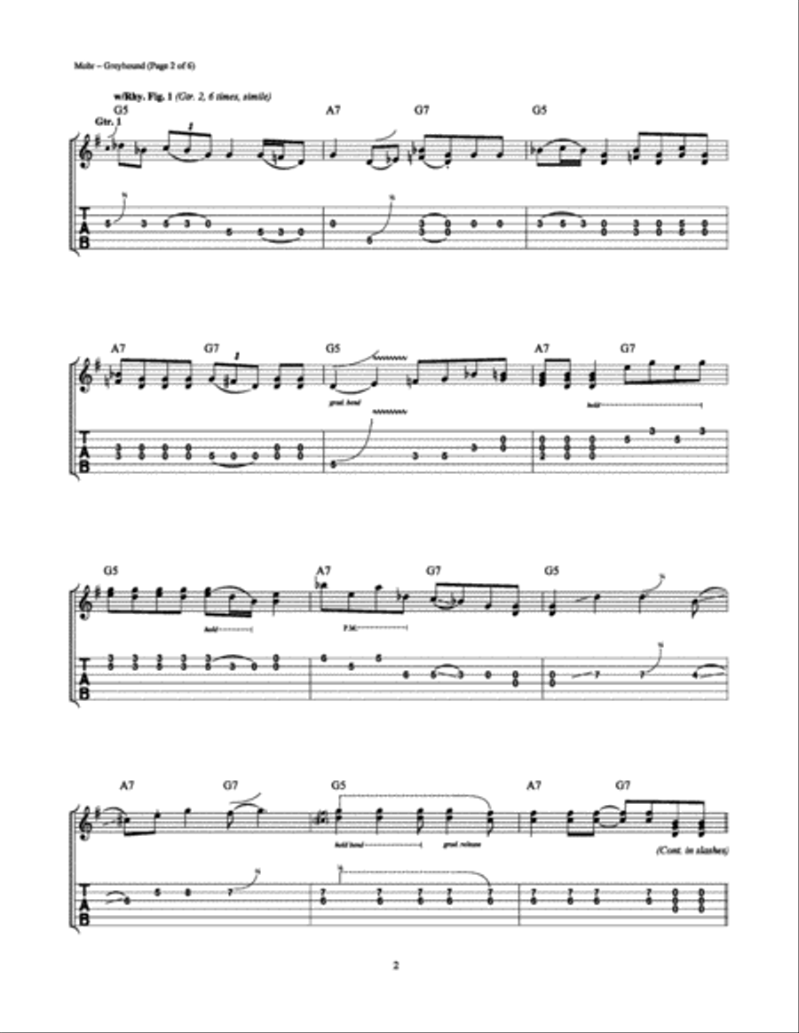 Greyhound Greyhound Electric Guitar scores gallery preview page 2