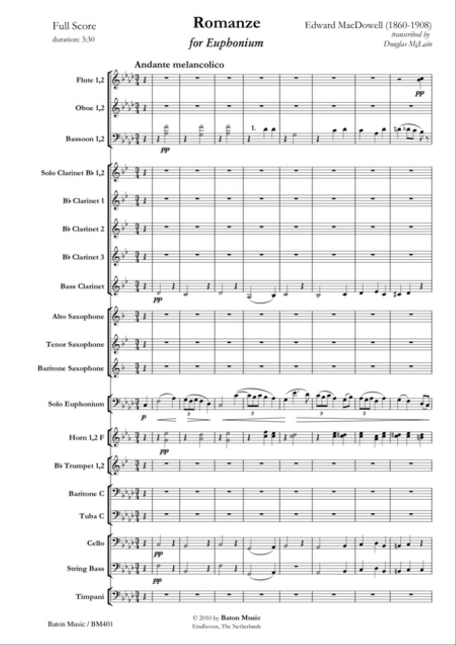 Romanze Romanze Concert Band scores gallery preview page 2