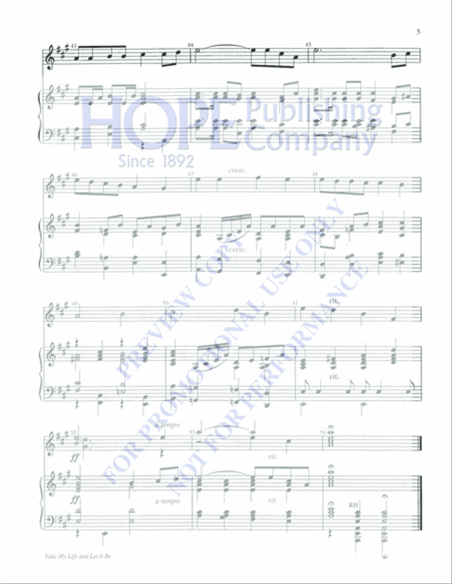 Take My Life and Let It Be Percussion scores gallery preview page 5
