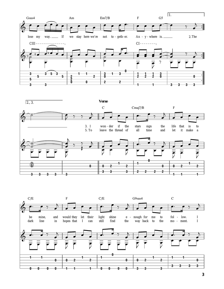 Anywhere Is Acoustic Guitar scores gallery preview page 3