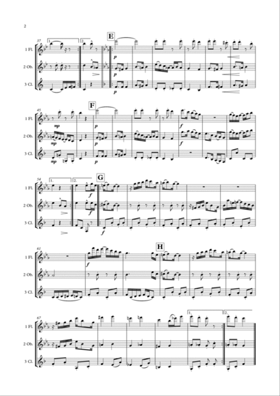 Sycamore Rag (flute, oboe, clarinet trio) Clarinet Trio scores gallery preview page 3