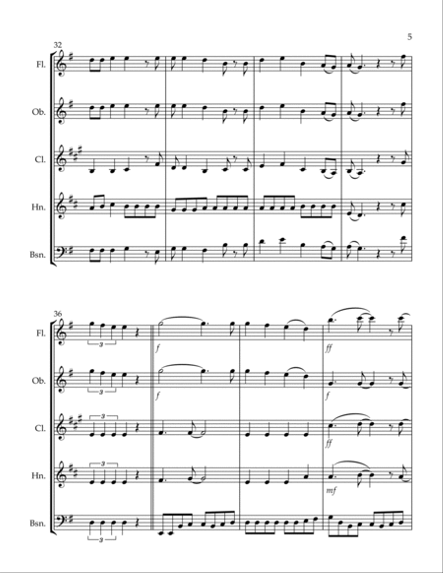 Livin' On A Prayer Livin' On A Prayer Woodwind Quintet scores gallery preview page 5