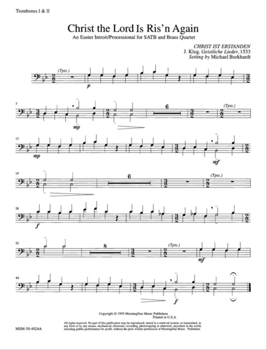 Christ the Lord Is Ris'n Again Choir scores gallery preview page 1