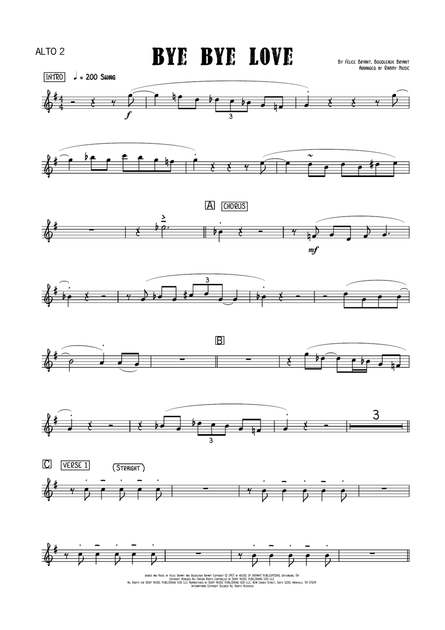 Bye Bye Love Bye Bye Love Jazz Ensemble scores gallery preview page 4