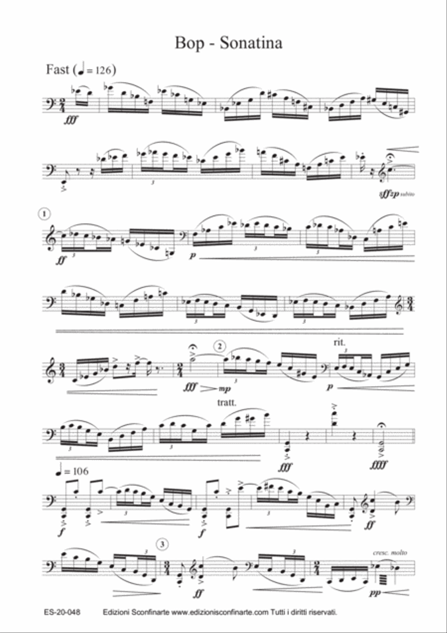 Alberto Cara: Bop-Sonatina (ES-20-048) Cello Solo scores gallery preview page 3