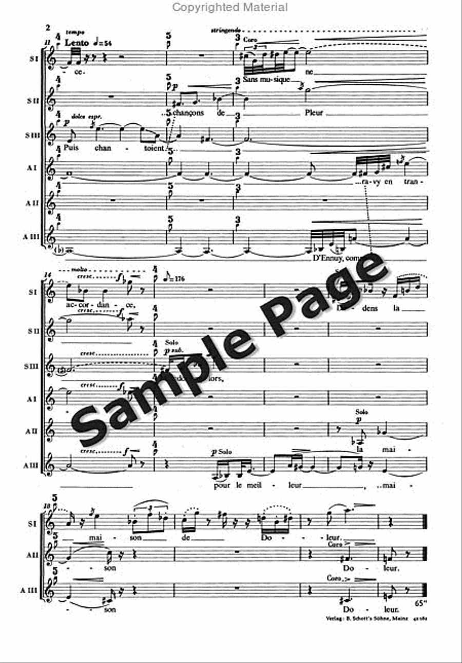 Killmayer Dans La Maison De Douleur Women's Choir scores gallery preview page 3