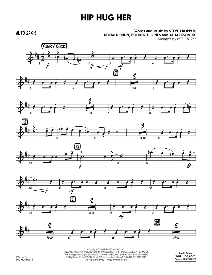 Hip Hug Her - Alto Sax 2 Jazz Ensemble scores gallery preview page 1