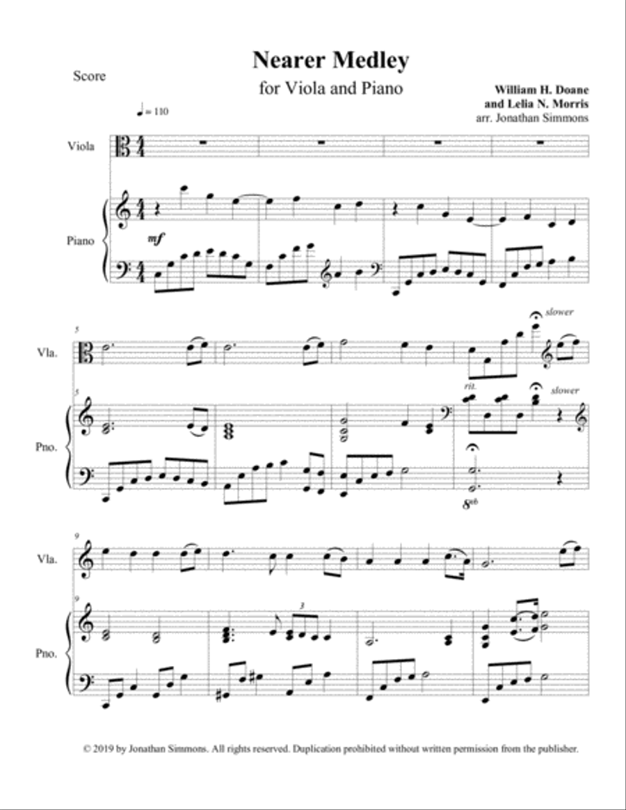 Nearer Medley Viola scores gallery preview page 3