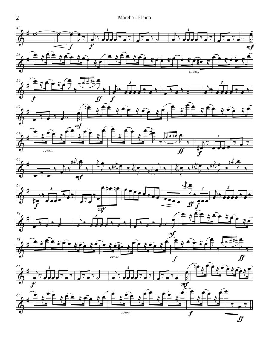 Marcha del ballet Cascanueces para flauta, oboe, violin, cello y teclado Large Ensemble scores gallery preview page 4