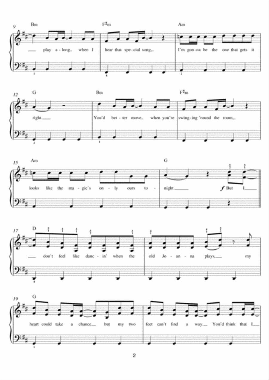 I Don't Feel Like Dancin' Easy Piano scores gallery preview page 2