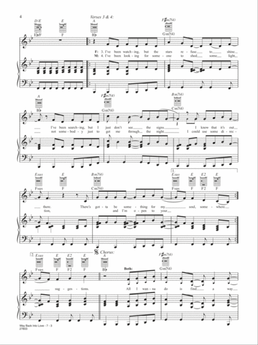 Way Back Into Love (from Music and Lyrics) Piano, Vocal, Guitar scores gallery preview page 3