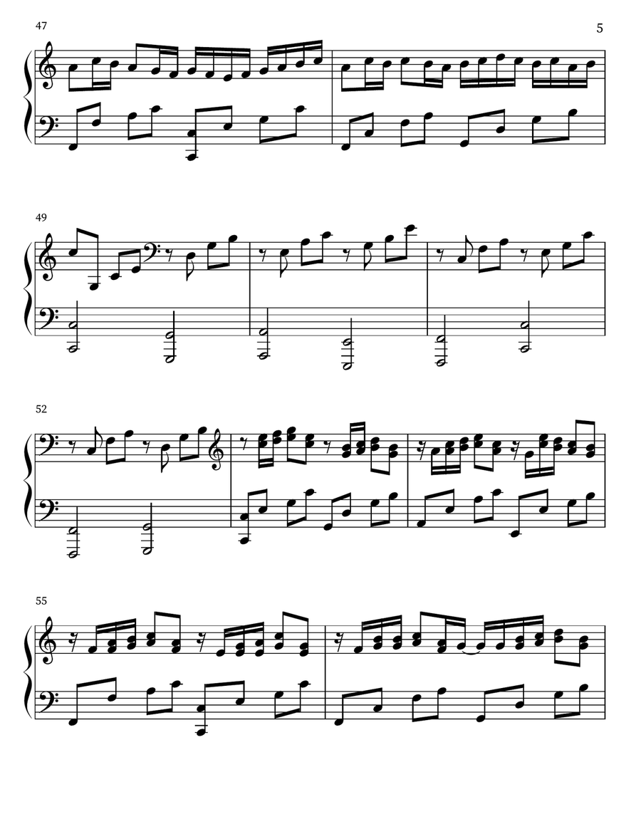 JS Bach- Pachelbel's Canon in C major ( Advance Version) Piano Solo scores gallery preview page 5