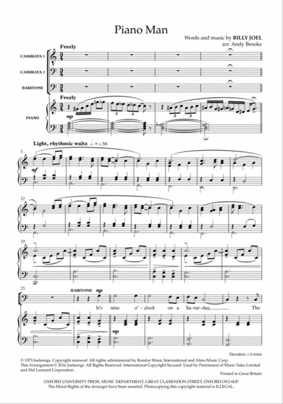 Piano Man Choir scores gallery preview page 2