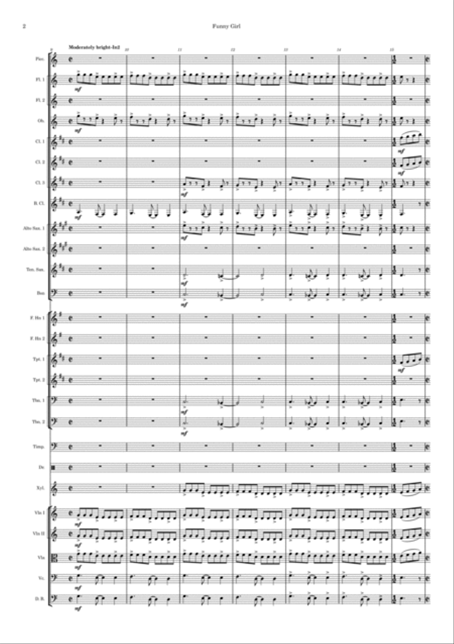 Overture - Funny Girl Full Orchestra scores gallery preview page 2